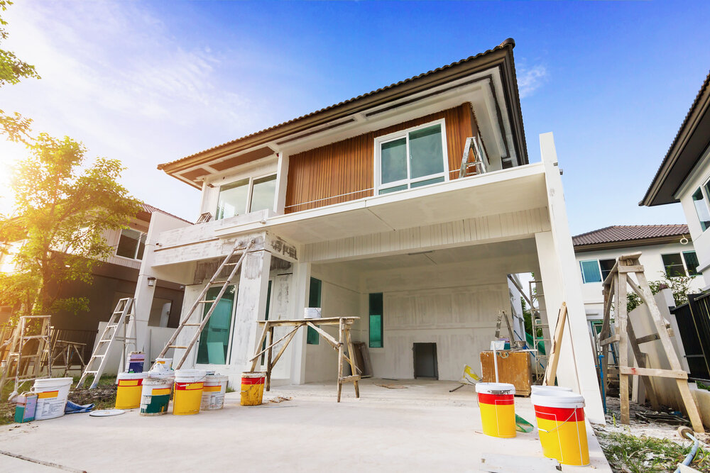 Residential Painting Exterior View Of Painting house.