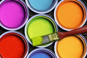 Residential painting Exterior Paint Colors Seven Colorful Paint With A Brush.